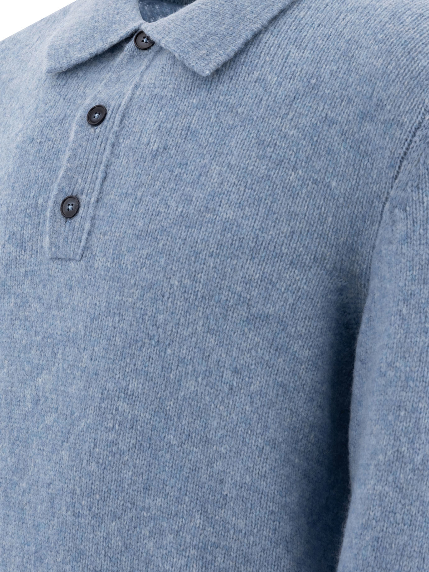 NN.07 Light Blue Lee merino wool-blend polo sweater